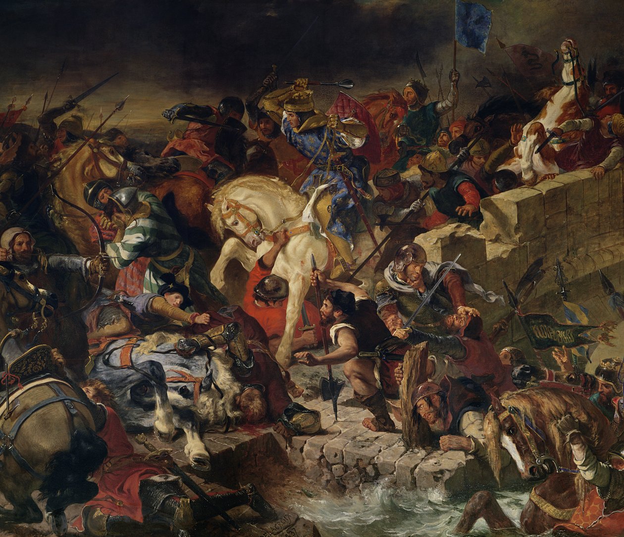 The Battle of Taillebourg, 21st July 1242 by Ferdinand Victor Eugene Delacroix