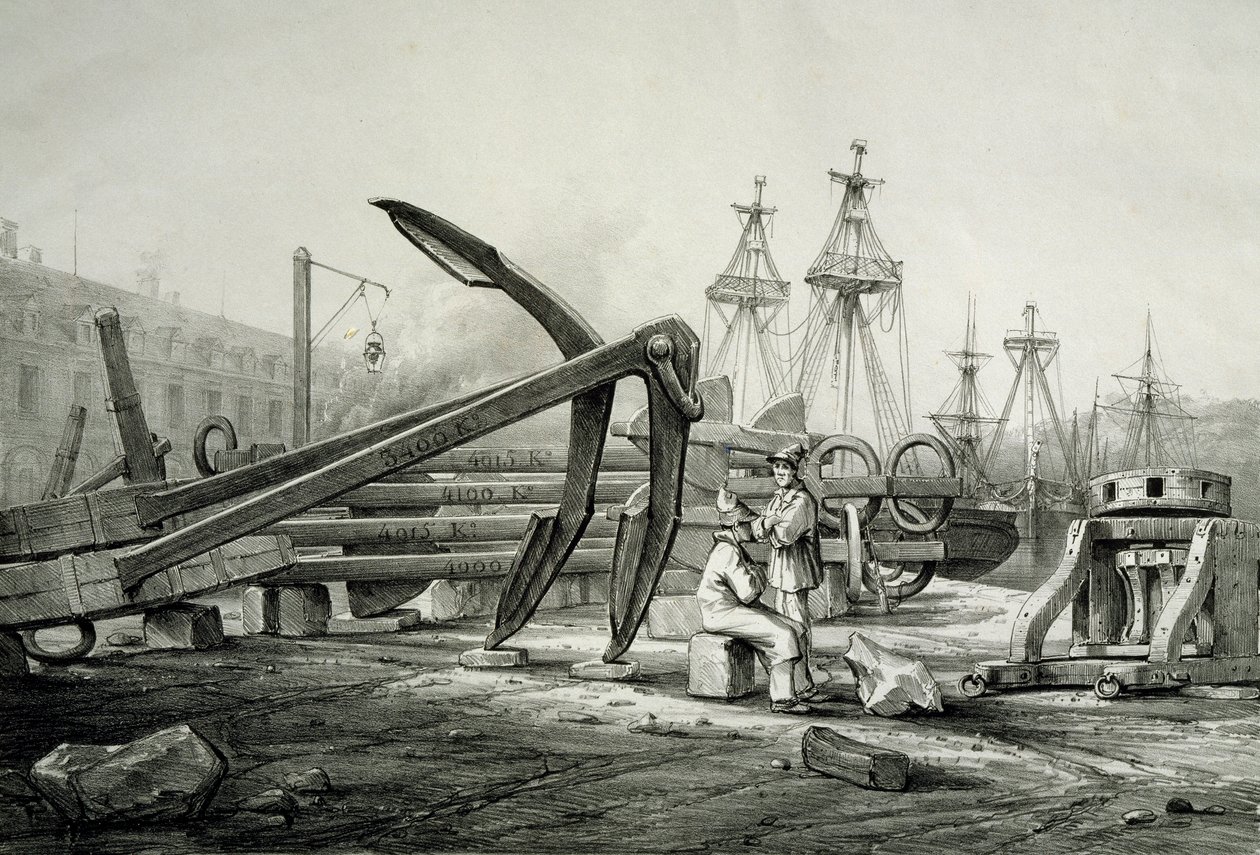 Anchors at Naval Shipyard by Ferdinand Victor Perrot
