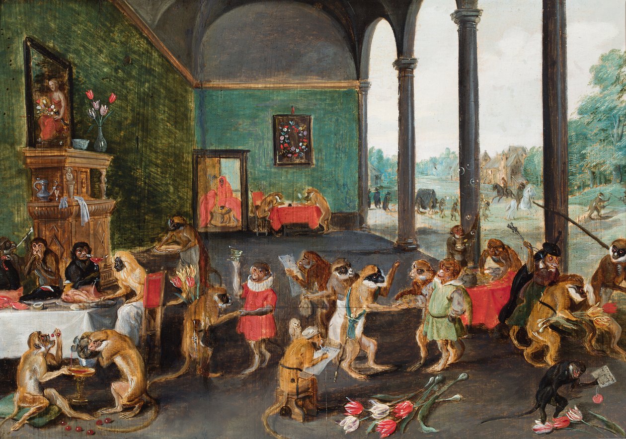 A Monkey Feast by Ferdinand van Kessel
