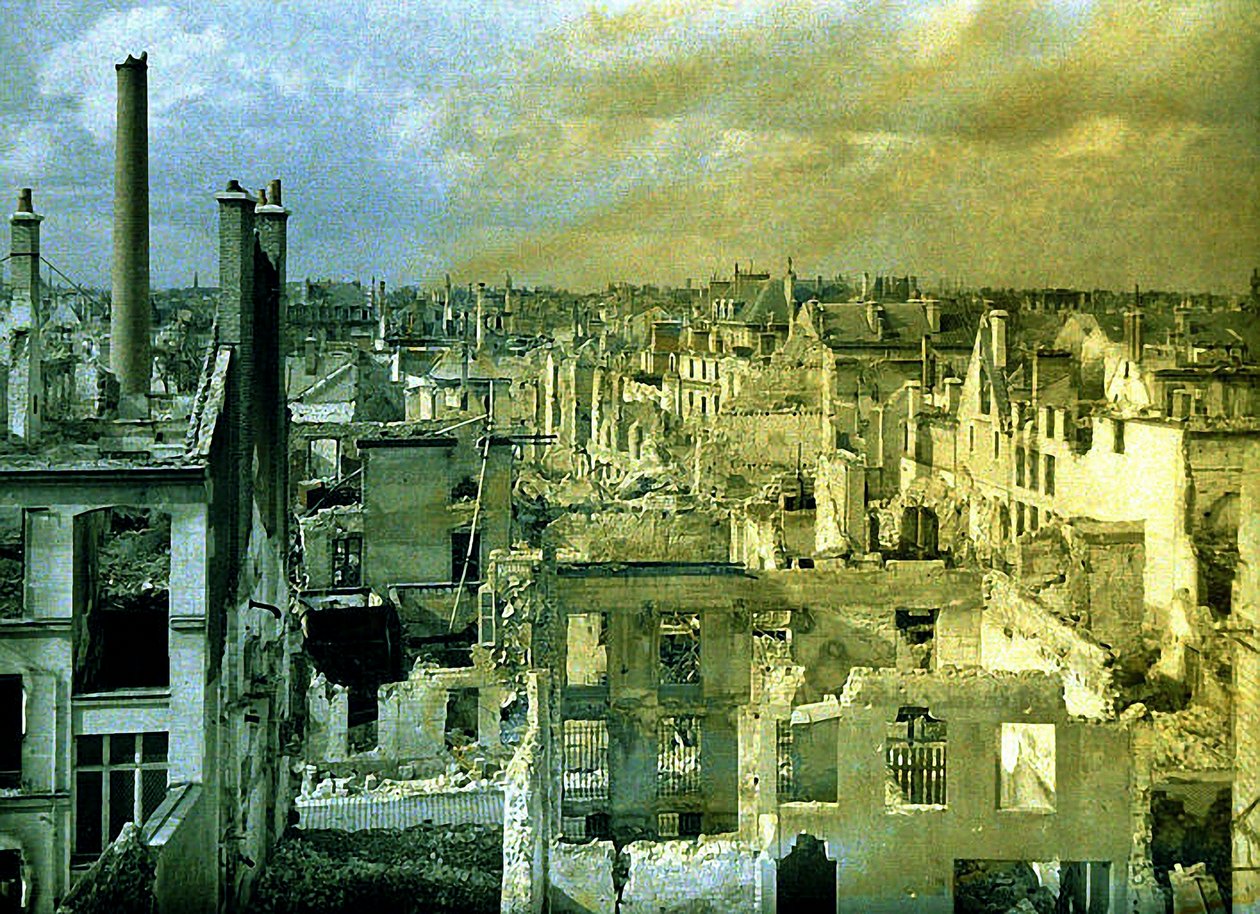 Panorama of the Ruins of the City, Reims, Marne, France by Fernand Cuville