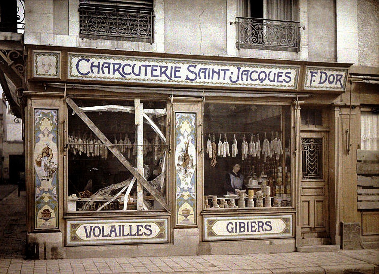 Woman in the Window of a Butcher
