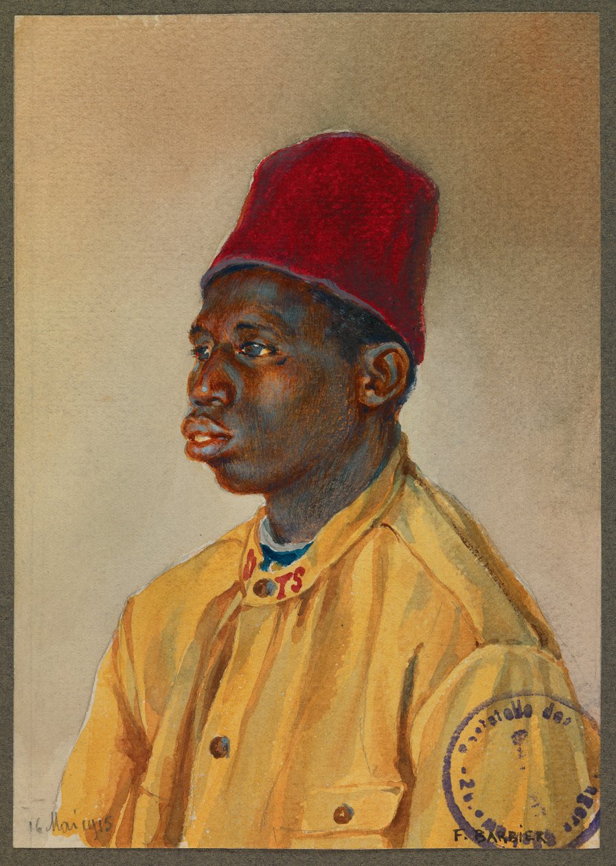 Madion - Diouf, Senegalese Soldier, Gustrow by Fernand Barbier