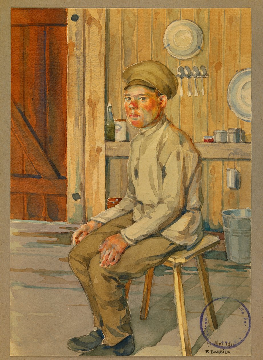 Portrait of the Russian Prisoner Dimitri, Gustrow by Fernand Barbier
