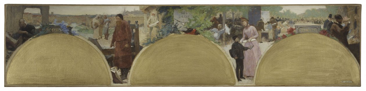 Sketch for the Hôtel de Ville de Paris: History of Writing, Modern Times, ca. 1890 by Fernand Cormon
