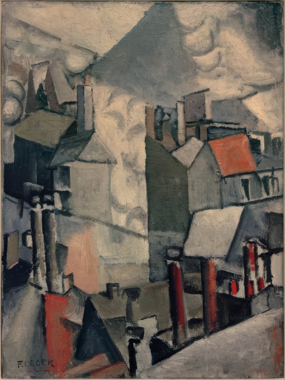 Smoke Plumes over the Roofs by Fernand Leger