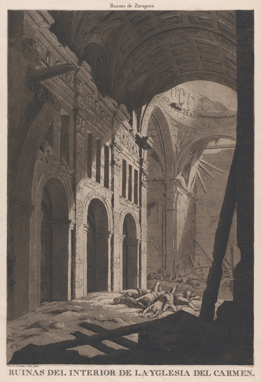 View of the Ruins of the Interior of the Church of Nuestra Senora del Carmen in Saragossa by Fernando Brambila