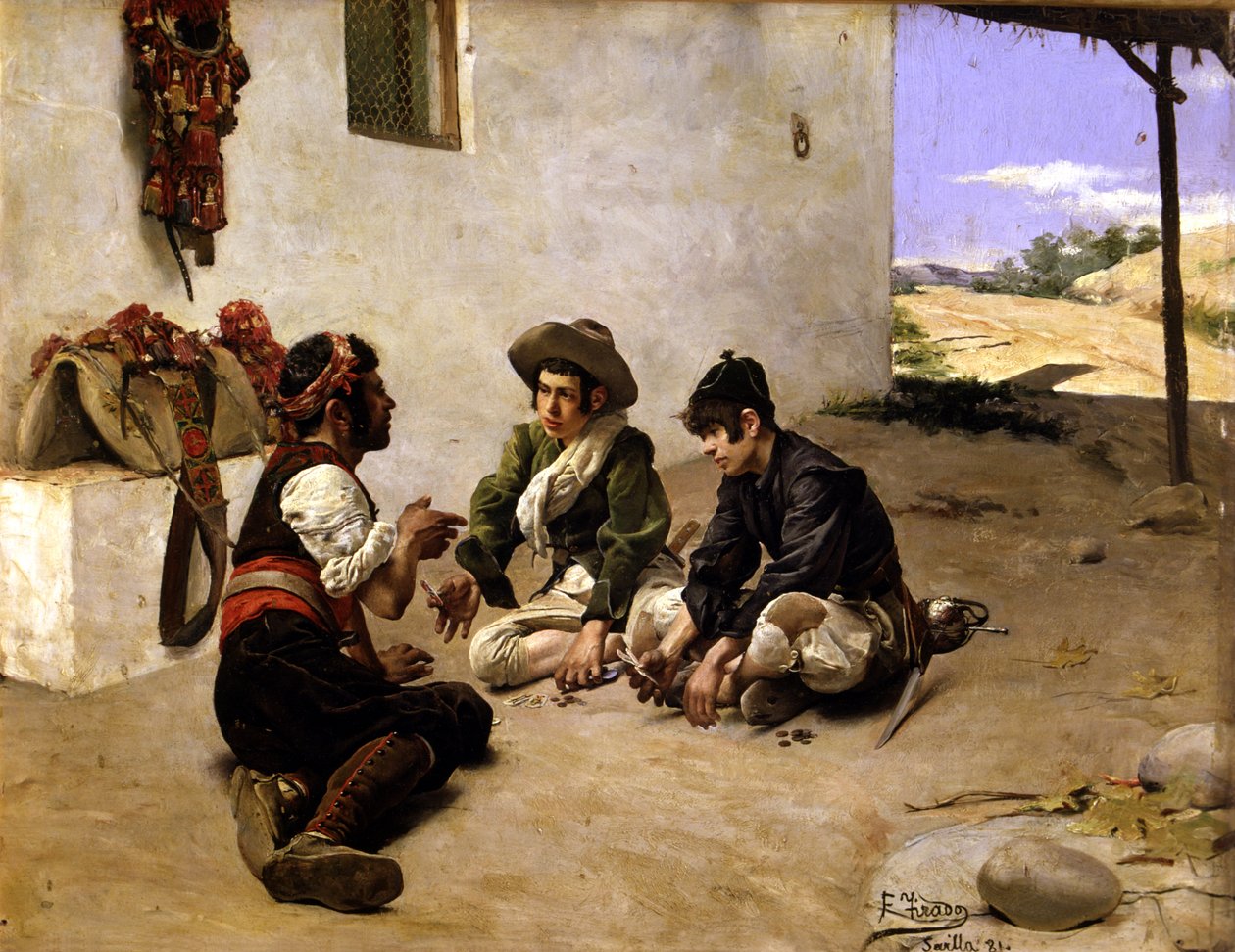 Rogues Playing Cards with a Muleteer by Fernando Tirado y Cardona