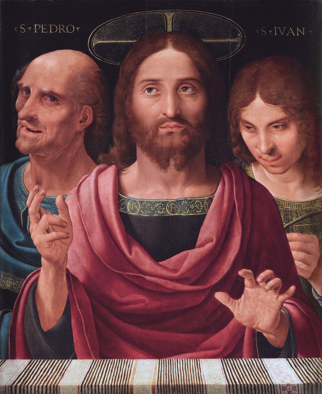 Salvator Mundi between Saints Peter and John (c.1507) by Fernando Yanez de Almedina