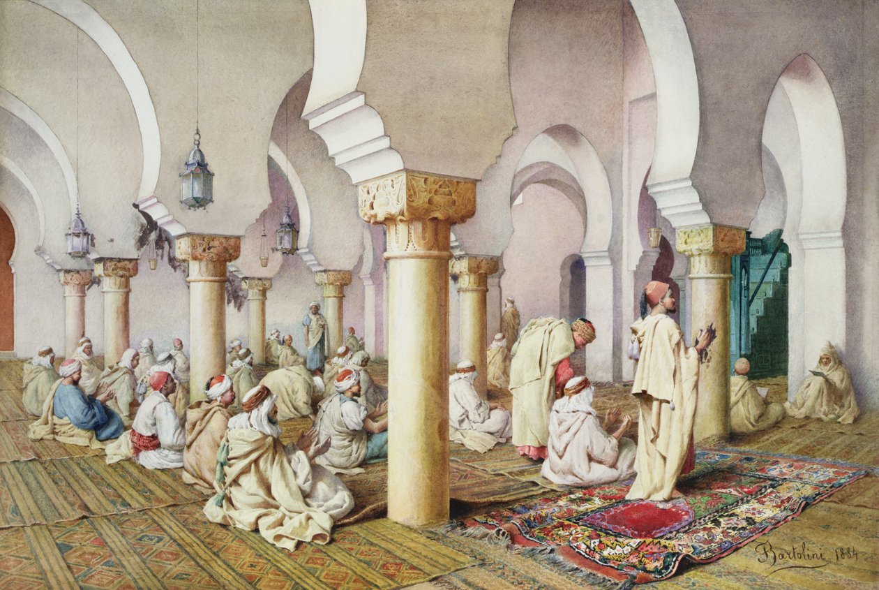 At Prayer in the Mosque by Filipo or Frederico Bartolini