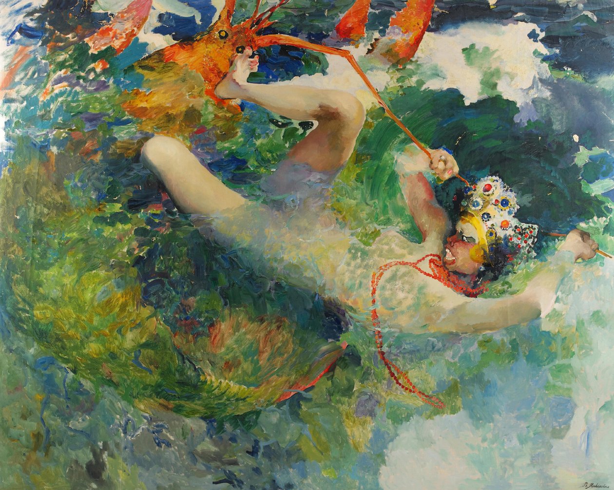 Princess Vasilisa and the Giant Lobster after the Fairy Tale Fire-bird and Princess Vasilissa by Filipp Andreevic Maljavin