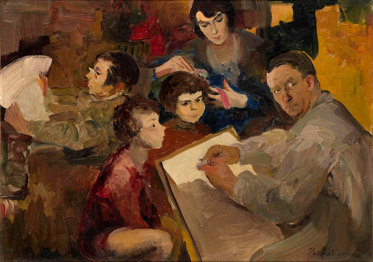 Self Portrait with Family by Filipp Andreevich Maliavin