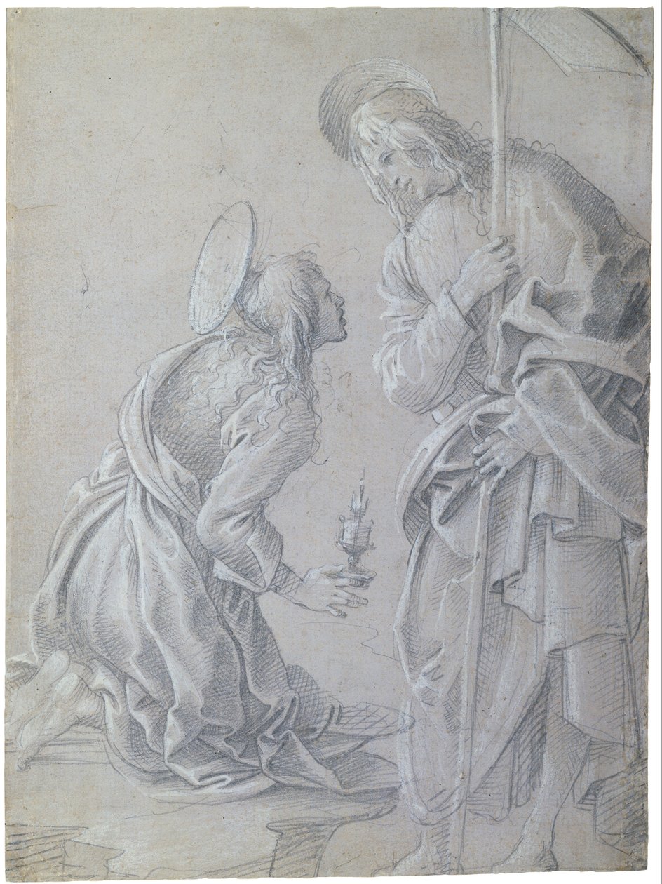 Kneeling Saint Mary Magdalene and Standing Christ by Filippino Lippi