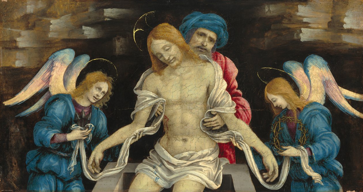 Pietà (The Dead Christ Mourned by Nicodemus and Two Angels) by Filippino Lippi