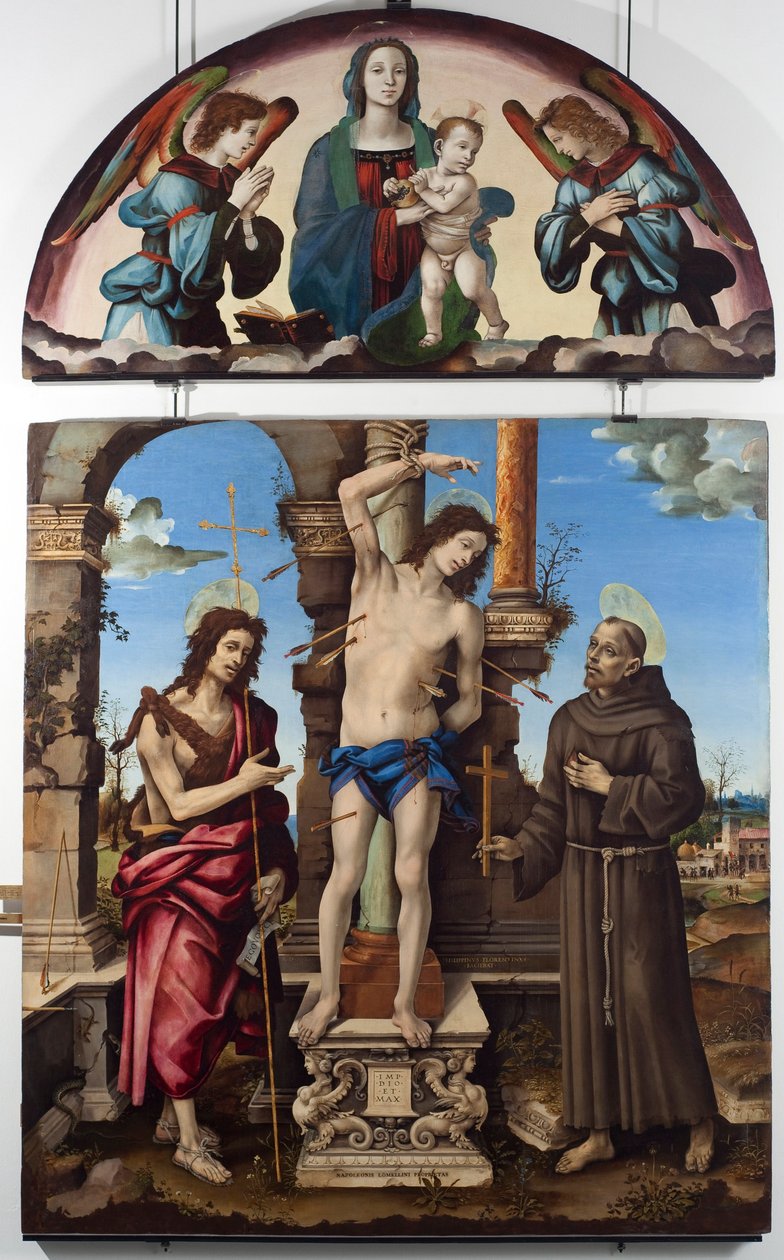 Saint Sebastian Surrounded by Saint John the Baptist and Saint Francis of Assisi by Filippino Lippi