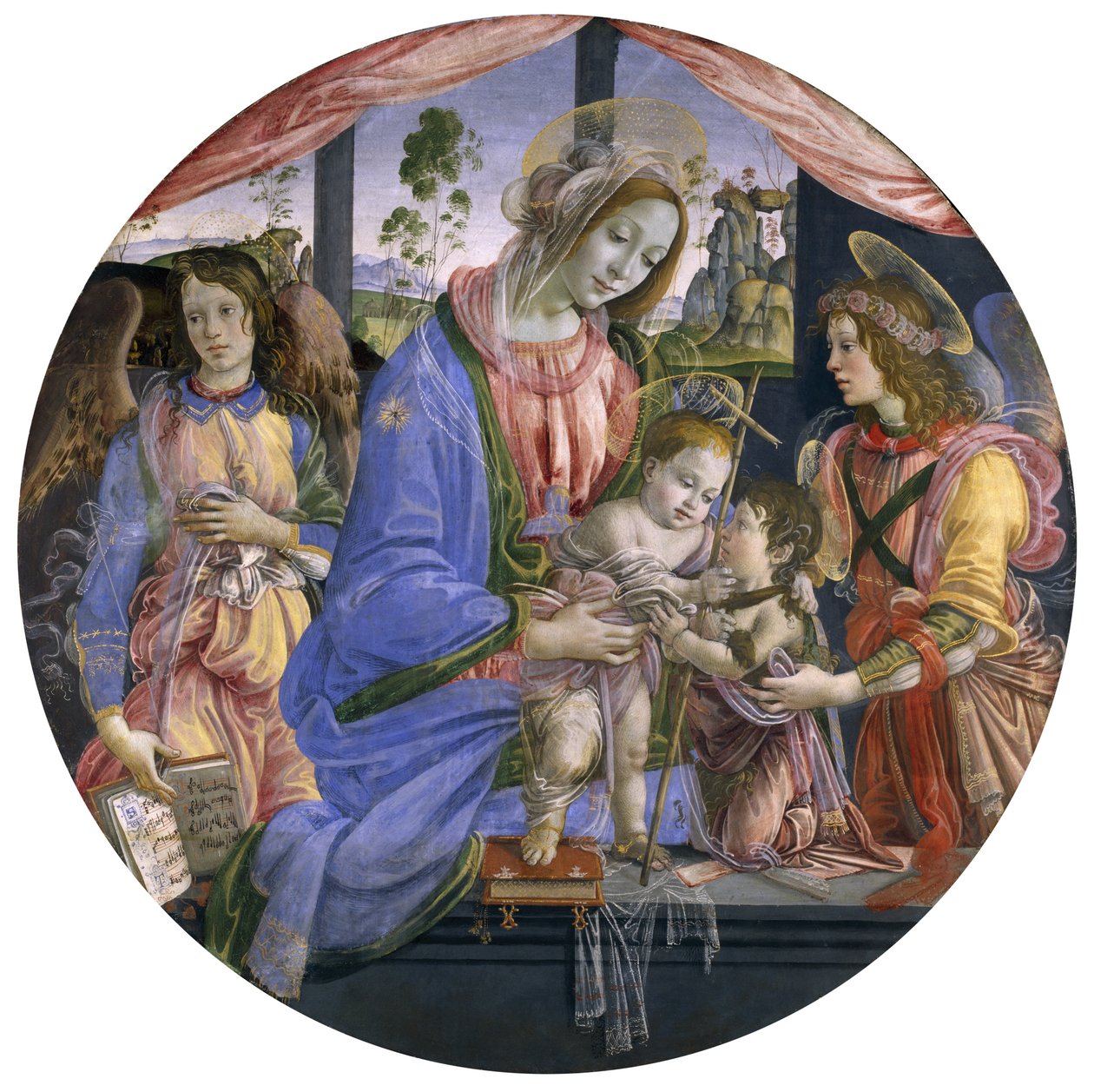 The Madonna and Child with the Infant St. John and Two Angels, mid-1480s by Filippino Lippi
