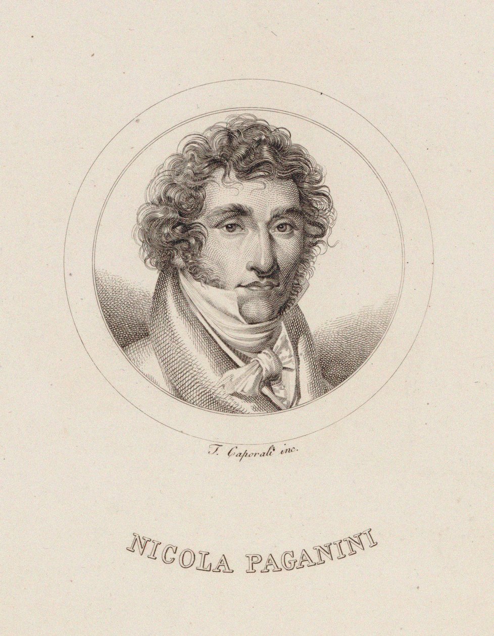 Portrait of Niccolò Paganini, 1840 by Filippo Caporali
