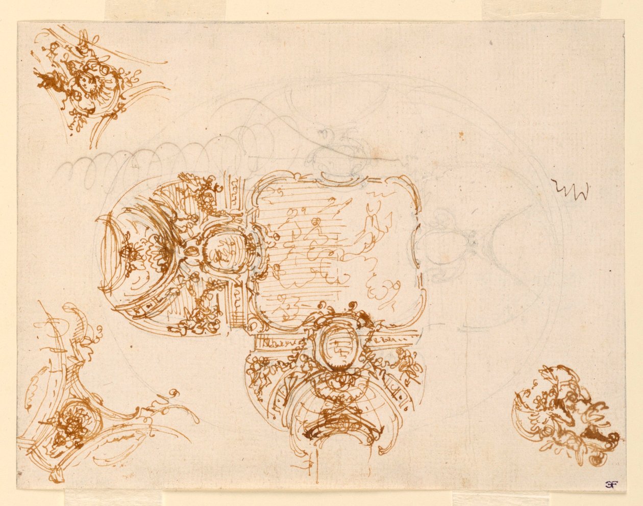Ceiling Design for the Main Hall of the Hunting Lodge by Filippo Juvarra