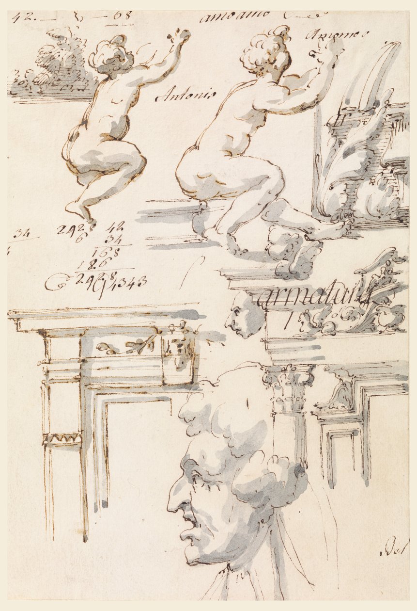 Architectural Details and Figure Studies by Filippo Marchionni