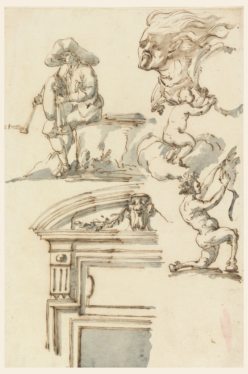 Door Frame and Figure Studies by Filippo Marchionni