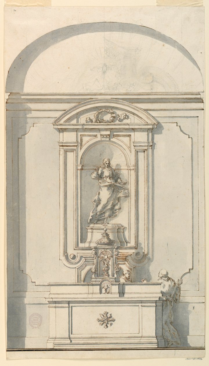 Altar with Tabernacle and Two Priests in Conversation, 1750–75 by Filippo Marchionni