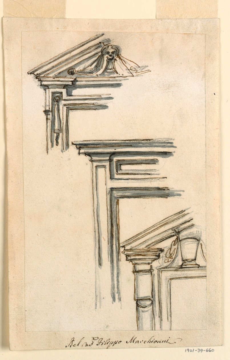 Three Window or Door Cases, ca. 1770 by Filippo Marchionni