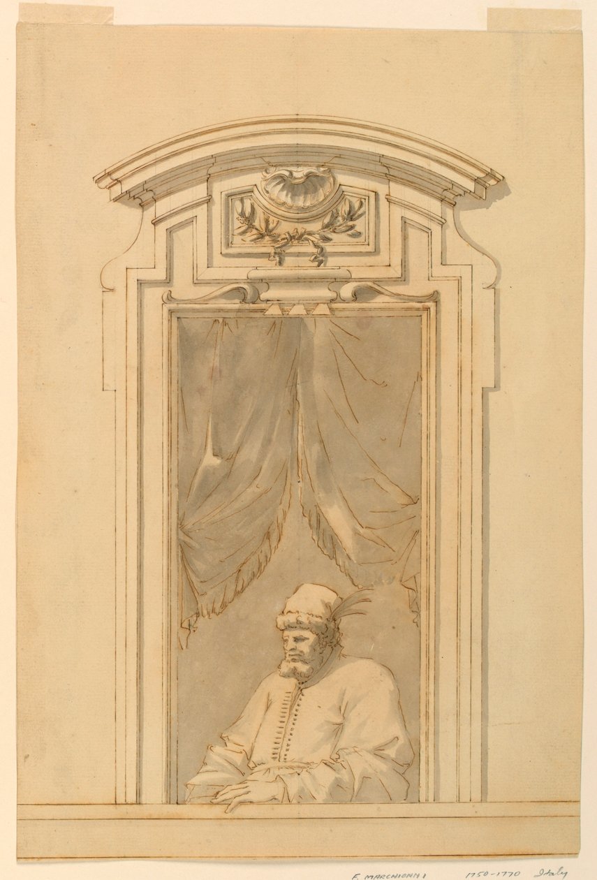 Window Case and Half of a Figure of a Turk, 1750-70 by Filippo Marchionni
