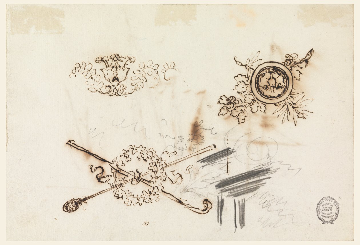Studies of Masts and Ornaments by Filippo Marchionni