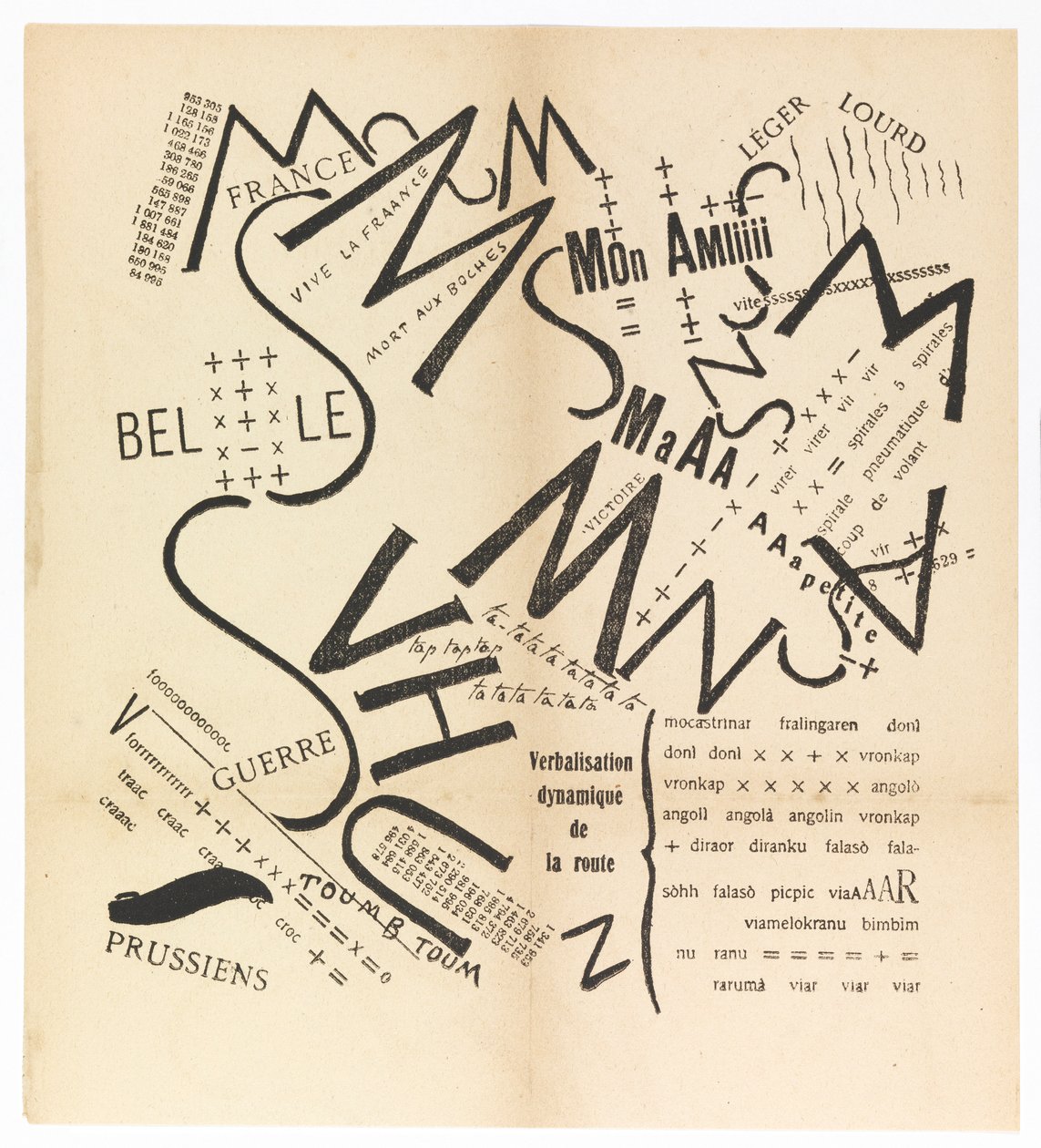 Parole consonanti vocali numeri in Libertà. I paroliberi Futuristi, 1915.  by Filippo Tommaso Marinetti