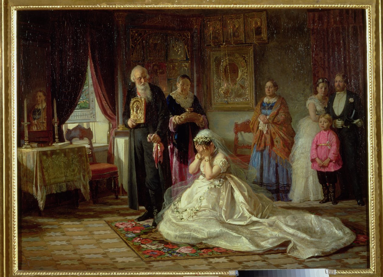Before the Wedding, 1874 by Firs Sergeevich Zhuravlev