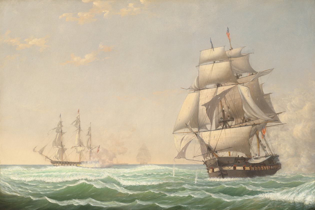 The United States Frigate President Engaging the British Squadron by Fitz Hugh Lane