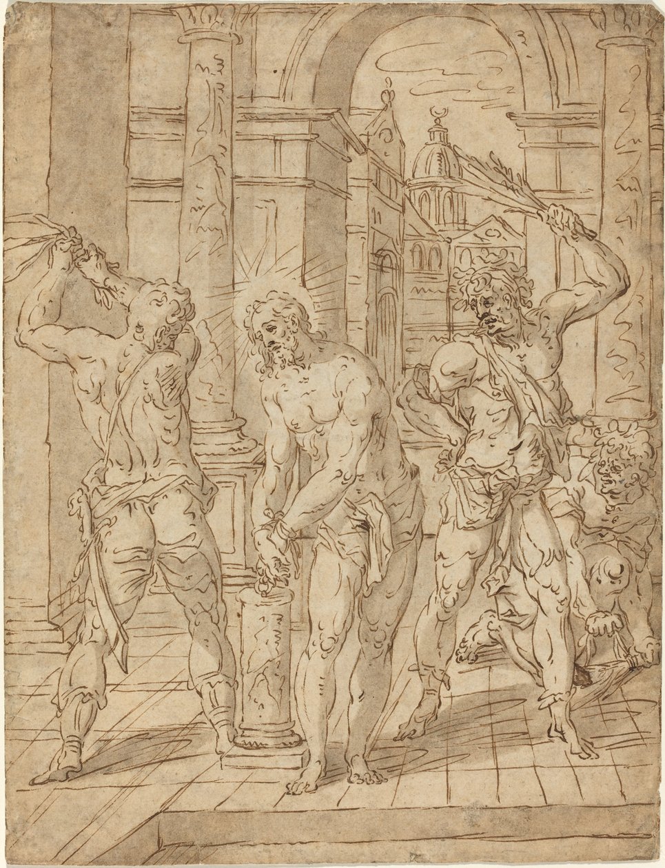 The Flagellation of Christ by Flemish 17th Century after Hendrik de Clerck