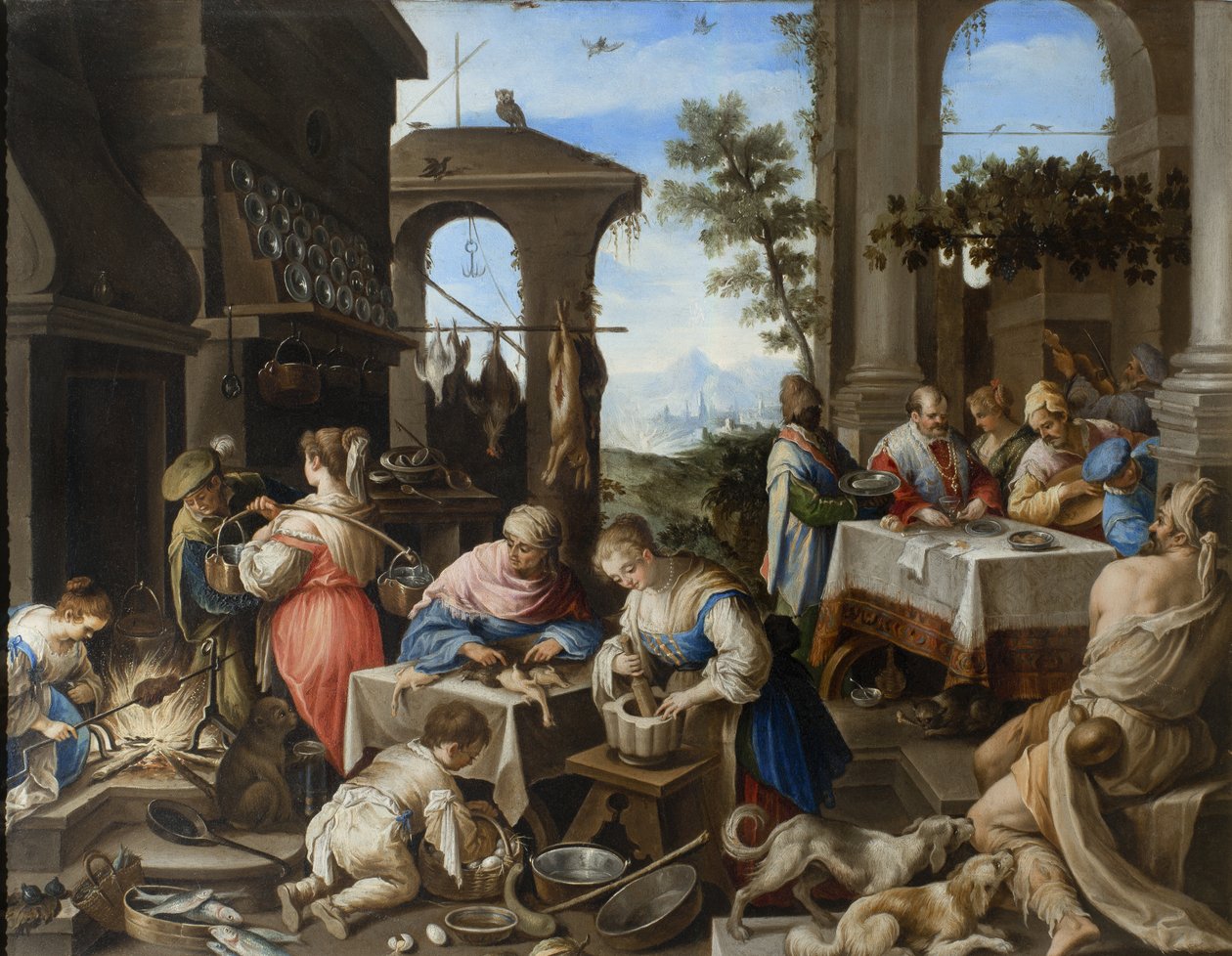 Banquet of the Rich Epulone, 1600-25 by Flemish School