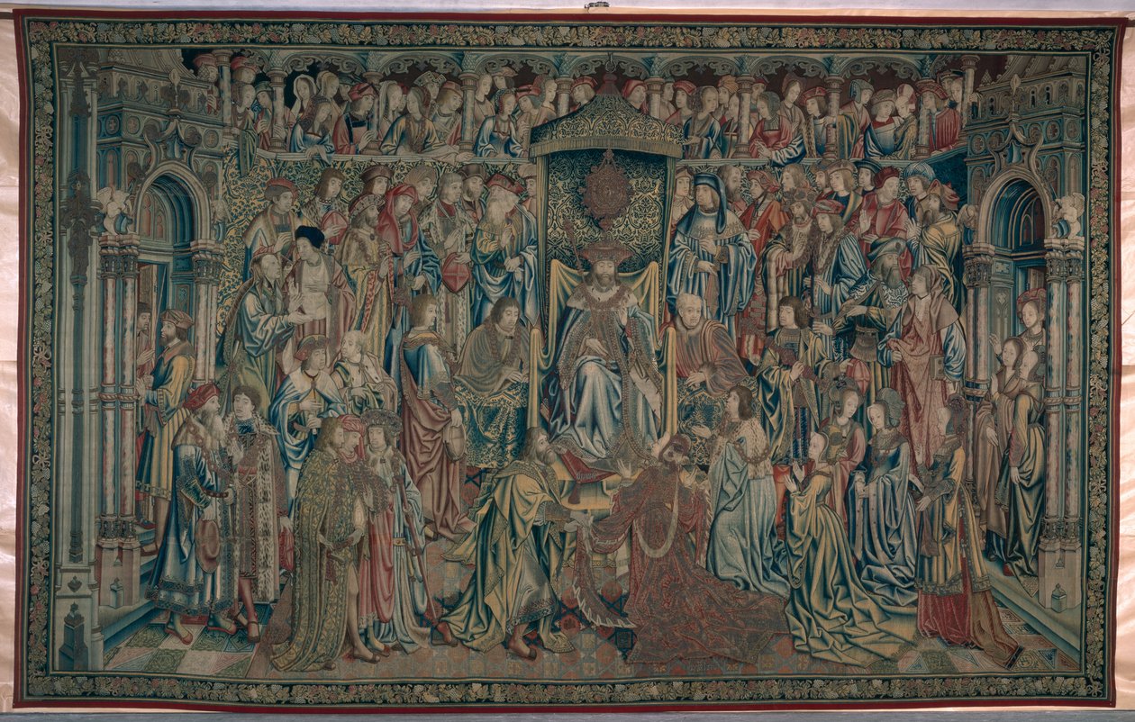 Bathsheba Welcomed at Court, Tapestry of David and Bathsheba, c.1510-15 by Flemish School