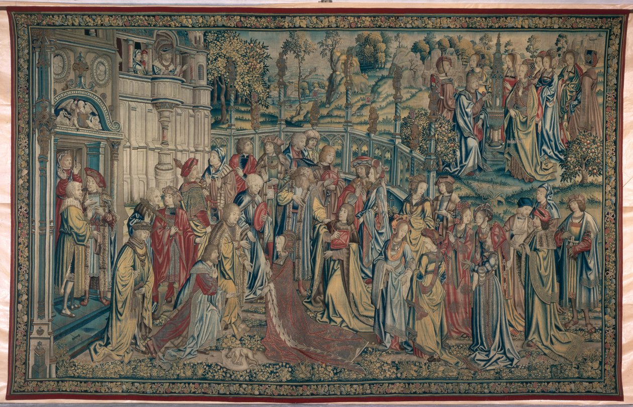 Bathsheba Ordered to the Palace, Tapestry of David and Bathsheba, c.1510-15 by Flemish School