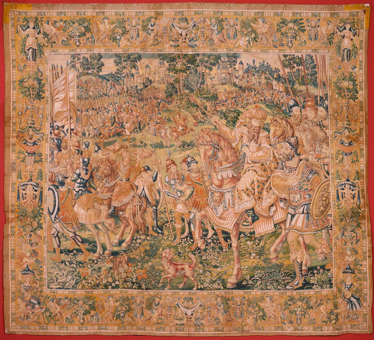 Flemish Tapestry. Series The Book of Judith. Nebuchadnezzar’s Army. First Tapestry in the Series. Manufacture Netherlands, Brussels? Second Half of the 16th Century by Flemish School