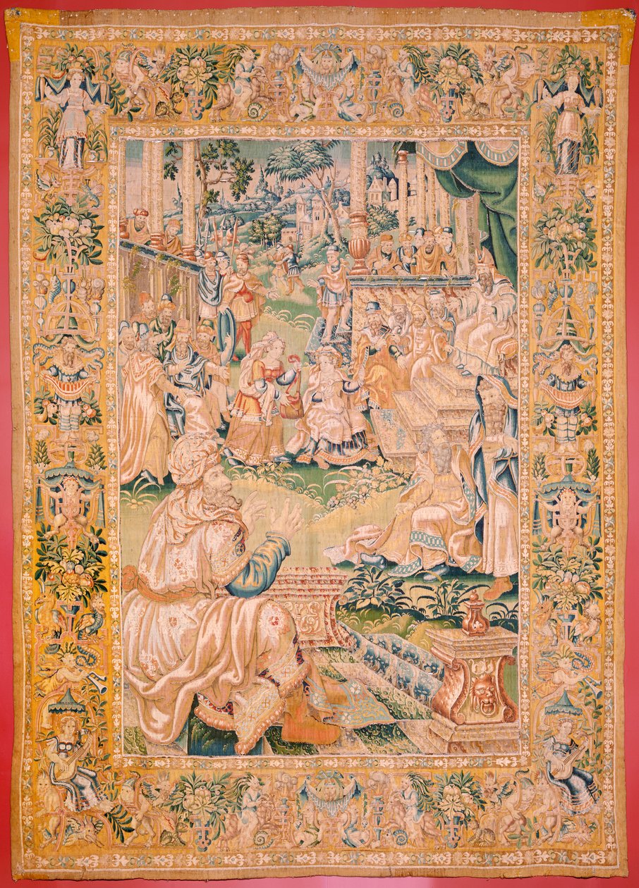 Flemish Tapestry. Series The Book of Judith. Return to Bethulia. Eighth Tapestry in the Series. Manufacture Netherlands, Brussels(?). Second Half of the 16th Century. Fabric Wool. Location Church of Saint Nicholas of Bari by Flemish School