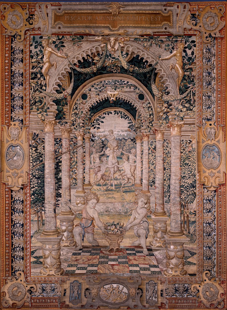Flemish Tapestry. Series Vertumnus and Pomona. Seventh Tapestry of the Series; Vertumnus Transformed into a Fisherman. Models Circle of Pieter Coecke Van Aelst and Léonard Thiry. Before 1550 by Flemish School