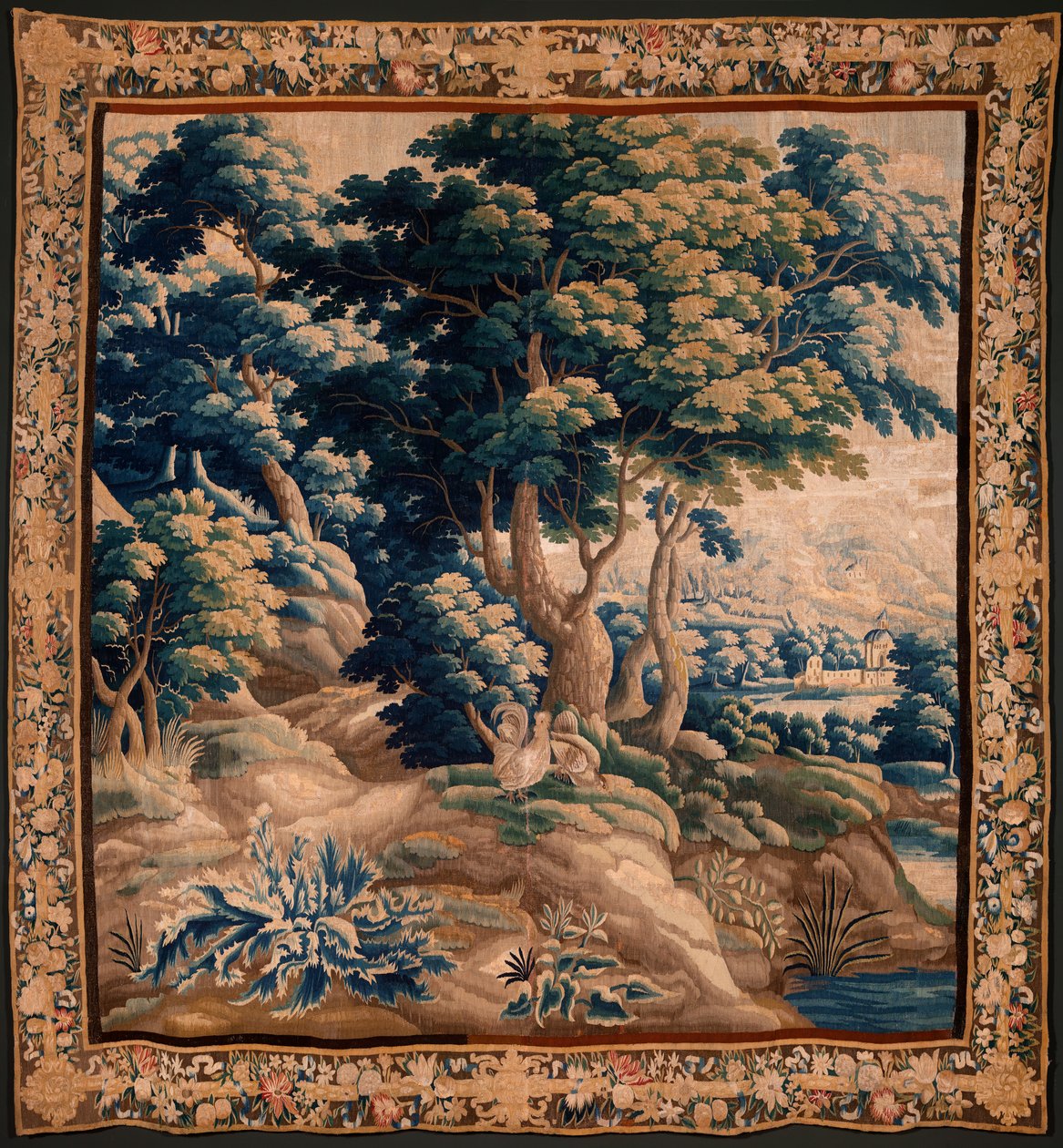 Flemish tapestry. So-called Verdure. Atelier of Oudenaarde. 332x318cm. Inv 00021. 17th century by Flemish School
