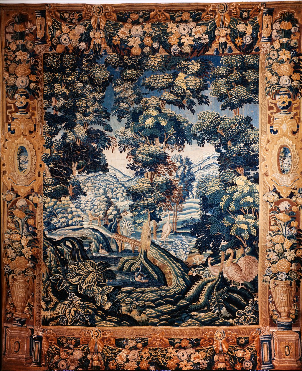 Flemish tapestry. So-called verdure. Manufacture of Oudenaarde. Private collection. 17th century (?) by Flemish School