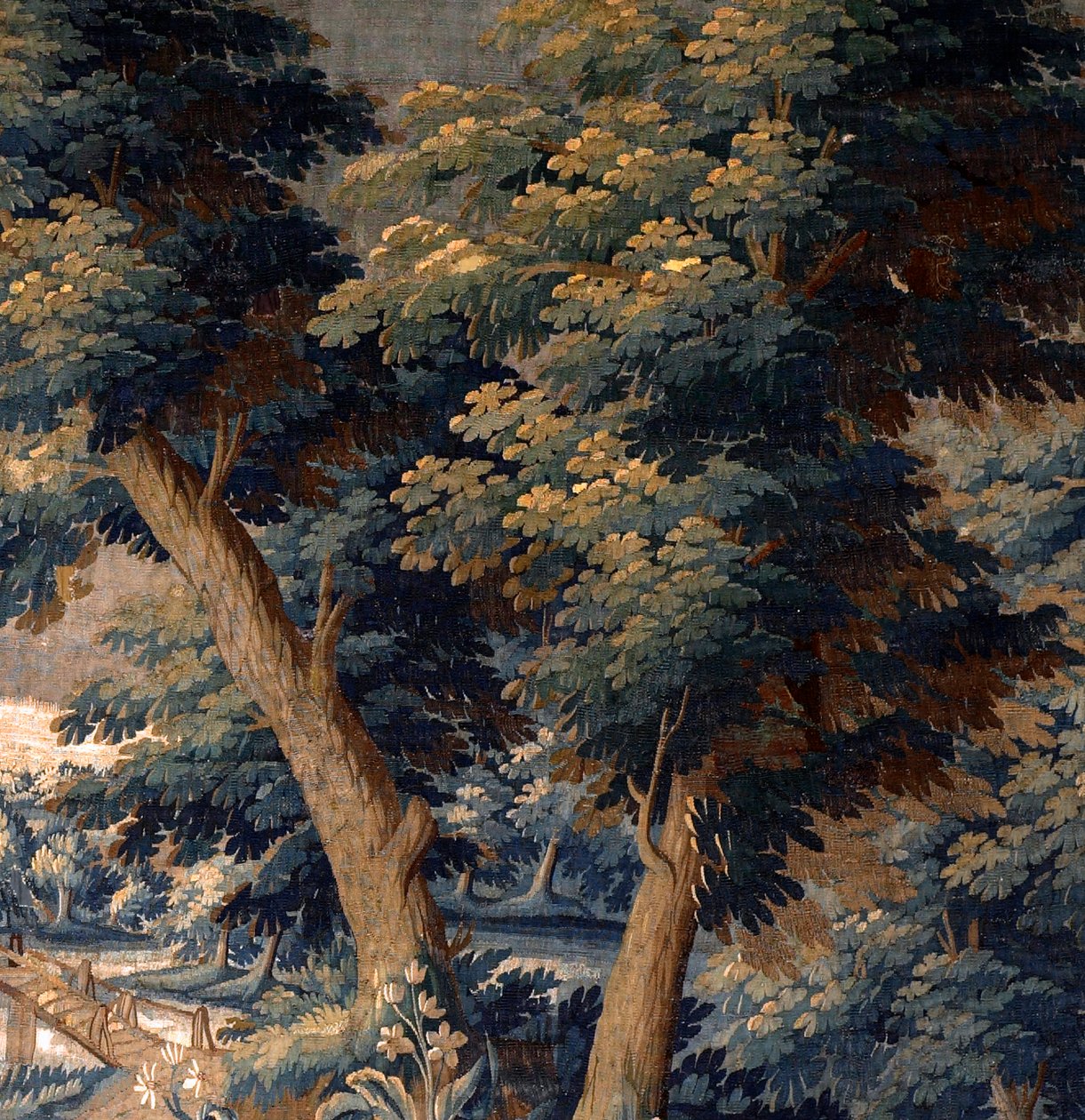Flemish tapestry. Verdure. End 17th-begin 18th century. Property of the church Sint-Walburgakerk Oudenaarde (detail) by Flemish School