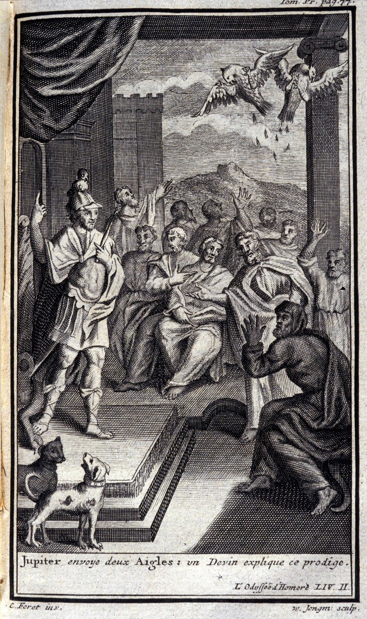 Jupiter Sends Two Eagles: A Soothsayer Explains This Prodigy (Illustration for Book II of the Odyssey of Homer) by Flemish School