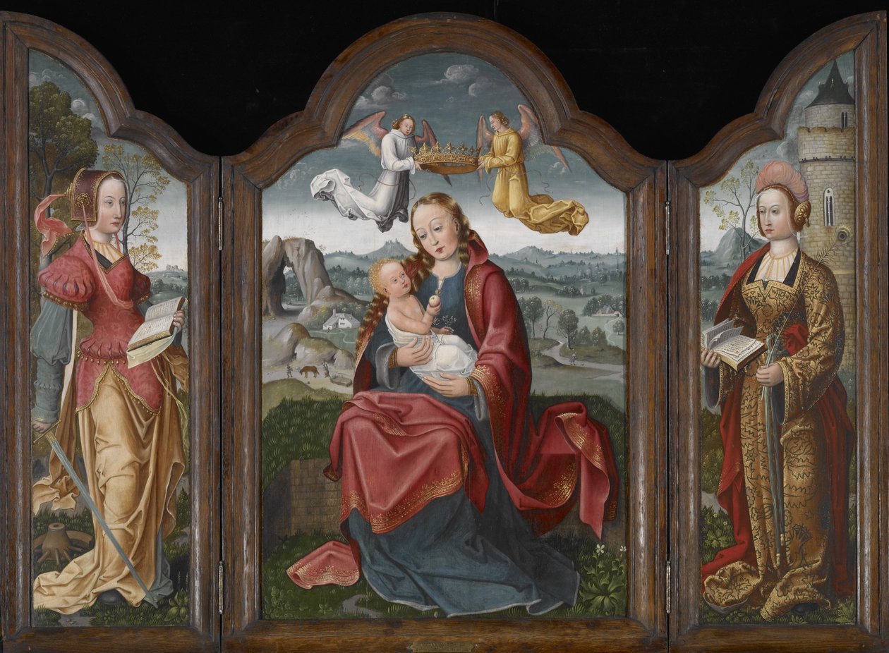 Madonna and Child, St. Barbara and St. Catherine, c.1520 by Flemish School