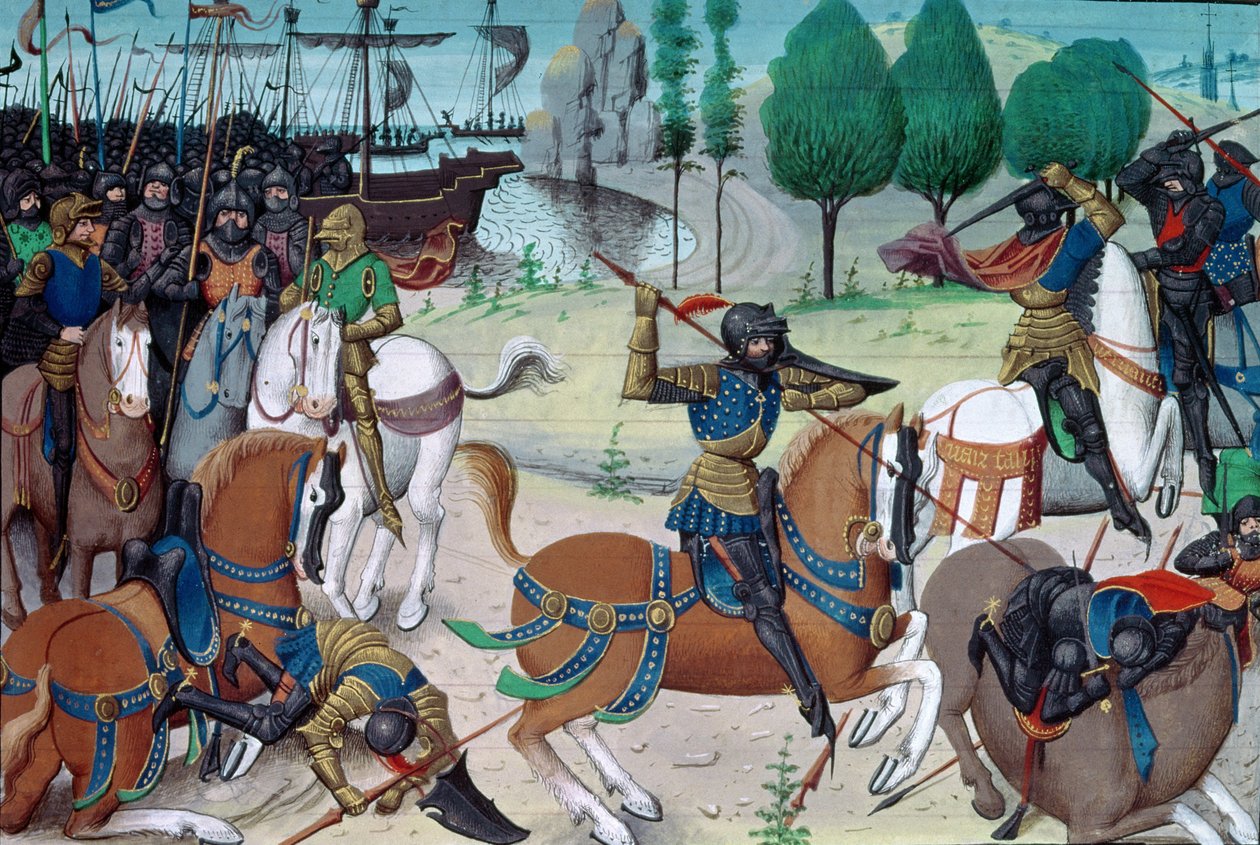The Battle of Hastings, 14th October 1066, from Chronique des Empereurs by David Aubert by Flemish School