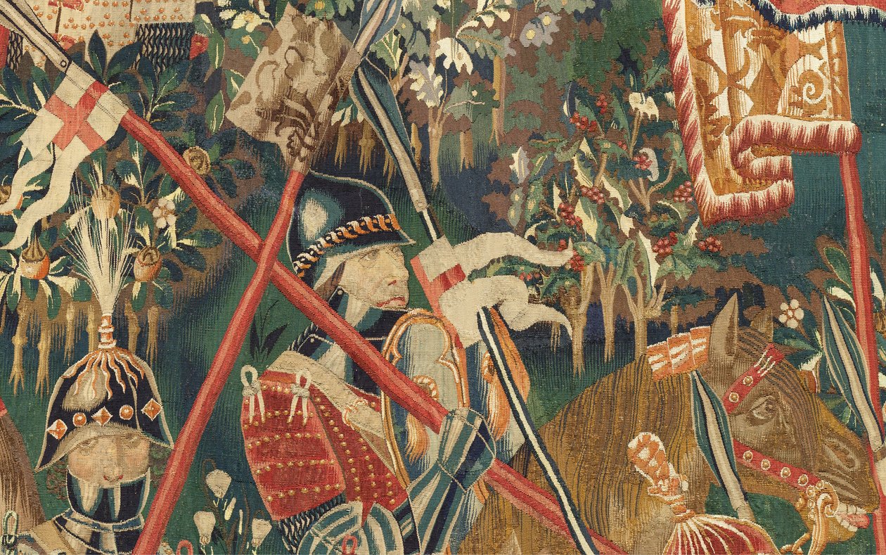 Parish museum of tapestries. Flemish tapestry. Conquest of Tanger. Series Conquests of king Alfonso I of Portugal. Tournai. Wool and silk by Flemish School