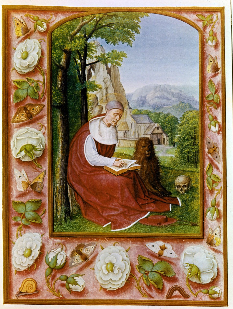 Portrait of Saint Jerome. Bréviaire Grimani dating from 1490 - 1510 of the Biblioteca Marciana, Venice by Flemish School