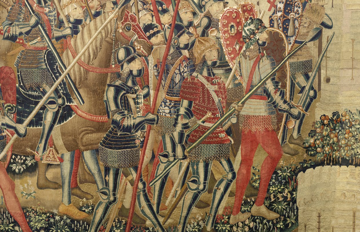 Tapestry Showing the Conquests of King Alfonso V of Portugal, Tournai (detail) by Flemish School
