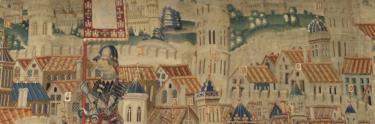 Tapestry Showing the Conquests of King Alfonso V of Portugal, Tournai (detail) by Flemish School