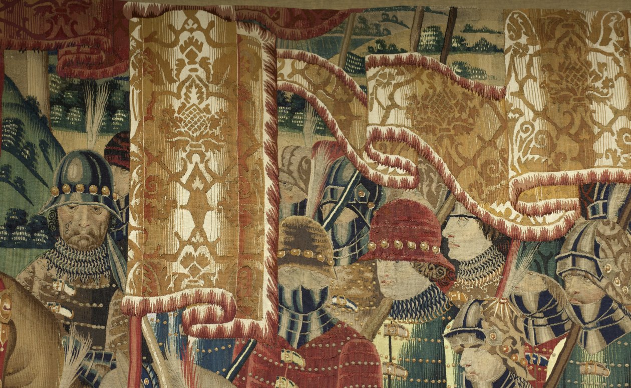 Tapestry Showing the Conquests of King Alfonso V of Portugal, Tournai (detail) by Flemish School