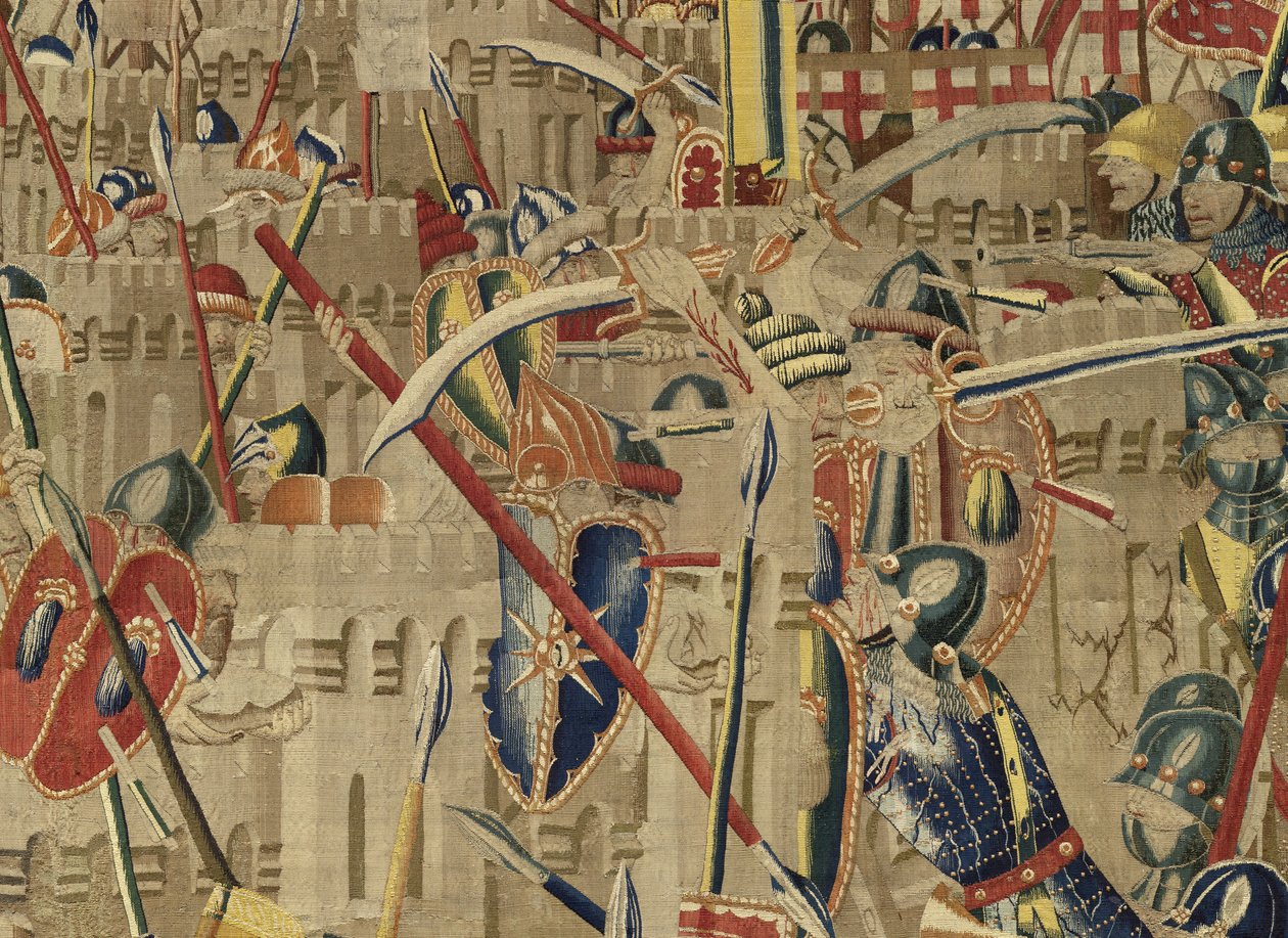 Tapestry Showing the Conquests of King Alfonso V of Portugal (Conquistas de Alfonso V de Portugal), Tournai (Detail) by Flemish School