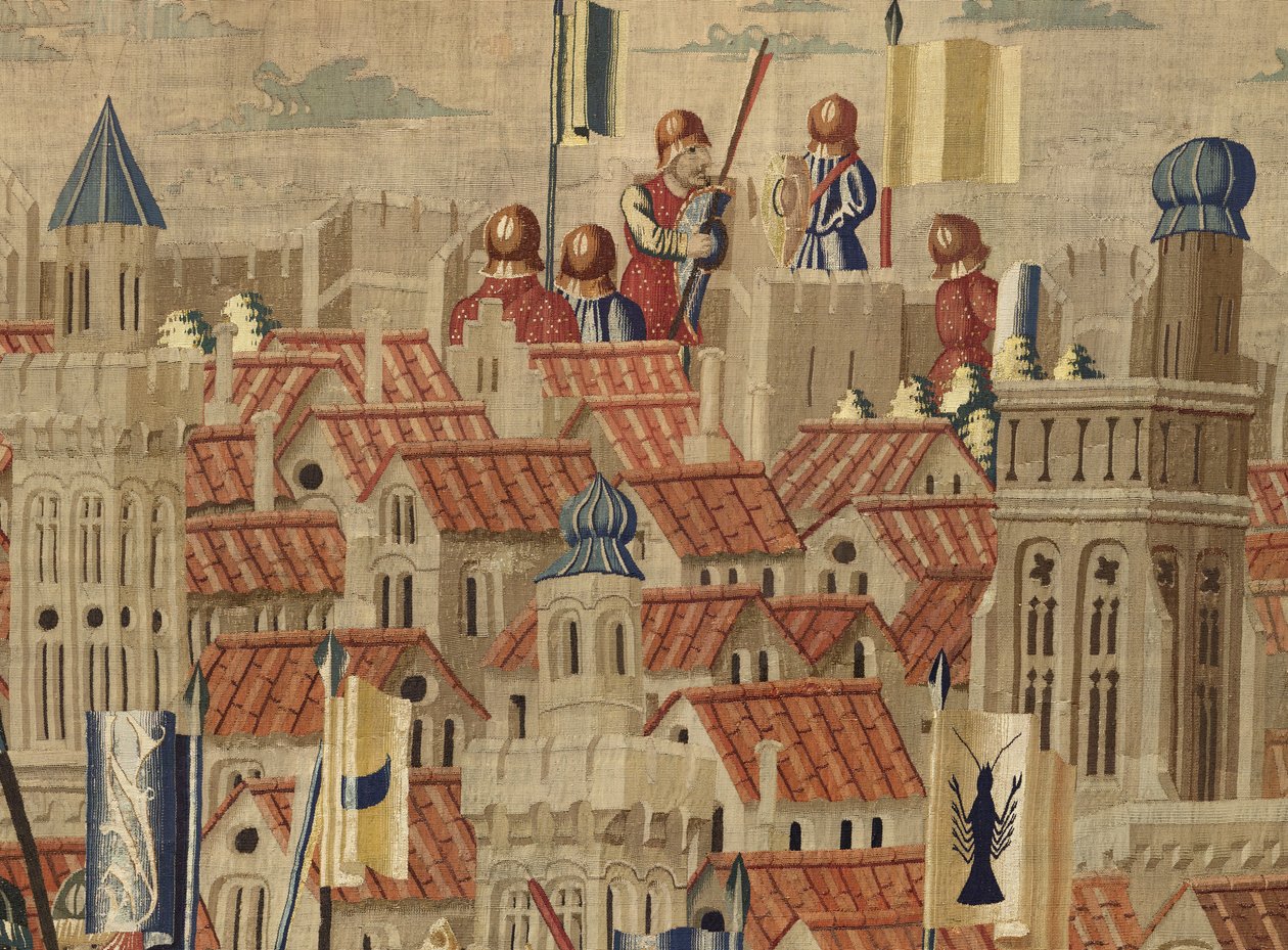 Tapestry showing the Conquests of King Alfonso V of Portugal, Tournai (detail) by Flemish School